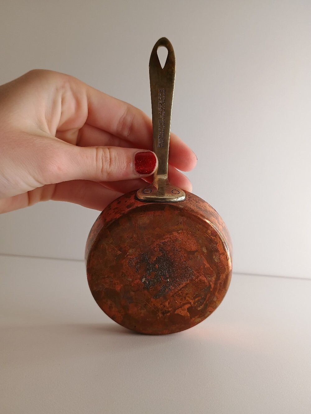 3" Restaurant Lasserre Paris Souvenir Copper Pan - Picture 7 of 9